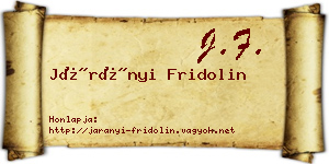 Járányi Fridolin névjegykártya